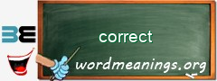 WordMeaning blackboard for correct